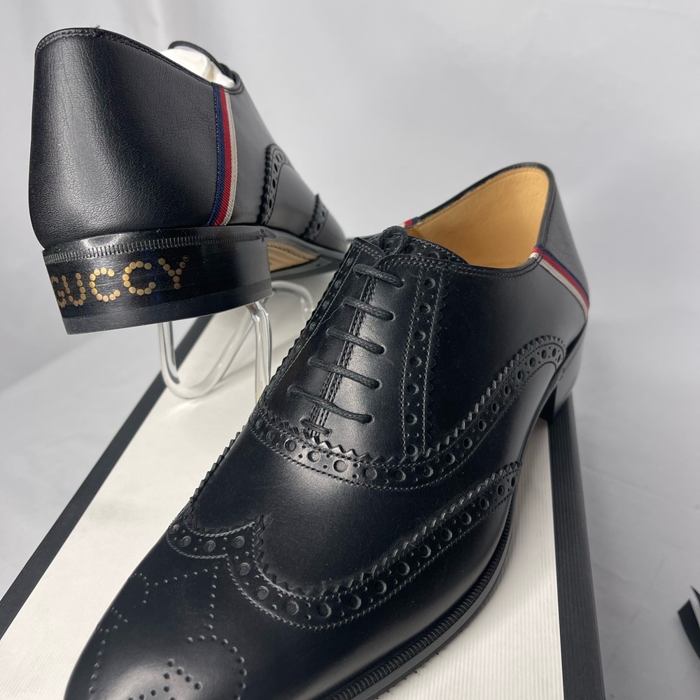 $890 Gucci men’s size 6G= US 7 soft heels Oxford shoes new in box - Picture 4 of 15